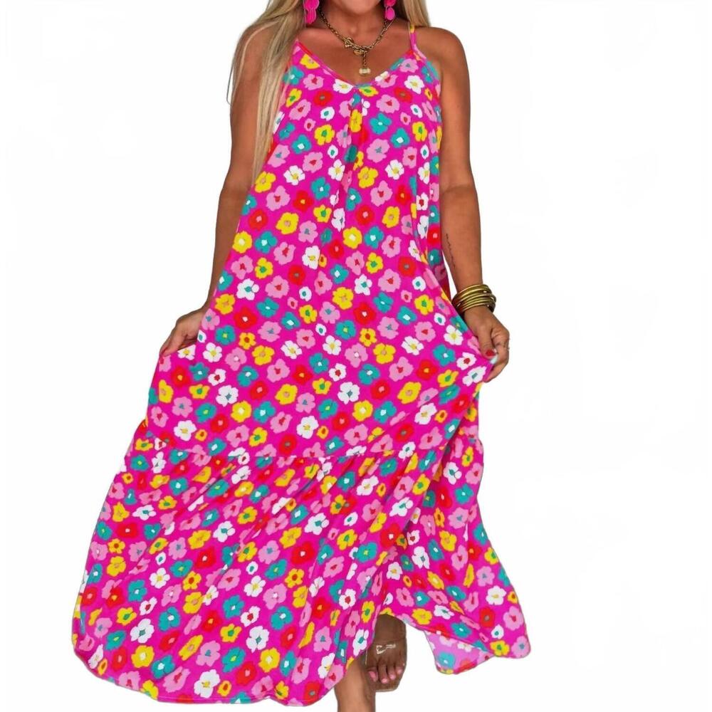 NEW BLAKELEY summer days nova maxi dress in hot pink - Picture 2 of 2